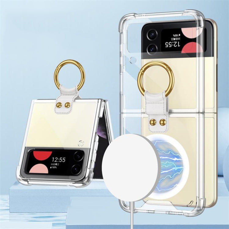 For Samsung Galaxy Z Flip4 GKK MagSafe Airbag Shockproof Phone Case with Ring Holder(Transparent) - Galaxy Z Flip4 5G Cases by GKK | Online Shopping South Africa | PMC TechLife
