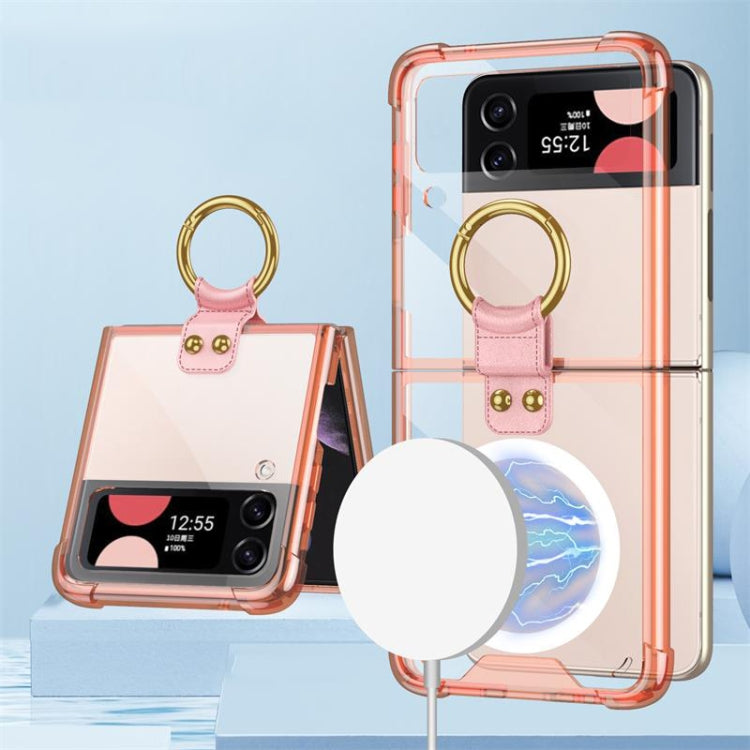 For Samsung Galaxy Z Flip4 GKK MagSafe Airbag Shockproof Phone Case with Ring Holder(Pink) - Galaxy Z Flip4 5G Cases by GKK | Online Shopping South Africa | PMC TechLife | Buy Now Pay Later Mobicred