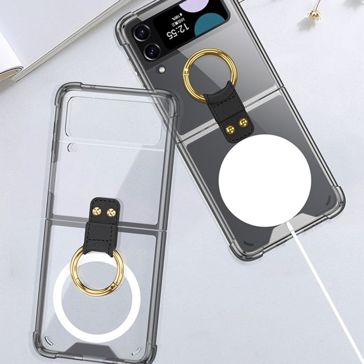 For Samsung Galaxy Z Flip4 GKK MagSafe Airbag Shockproof Phone Case with Ring Holder(Transparent)