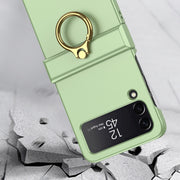 For Samsung Galaxy Z Flip4 GKK Ultrathin Hinge Full Coverage Phone Case with Ring Holder(White)