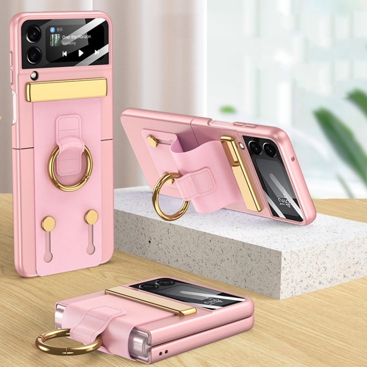 For Samsung Galaxy Z Flip4 GKK Ultrathin Shockproof Phone Case with Ring Holder / Wrist Strap(Pink) - free shipping - PMC TechLife - Order now!