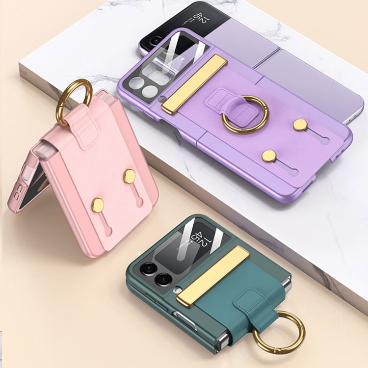 For Samsung Galaxy Z Flip4 GKK Ultrathin Shockproof Phone Case with Ring Holder / Wrist Strap(Green) - free shipping - PMC TechLife - Order now!