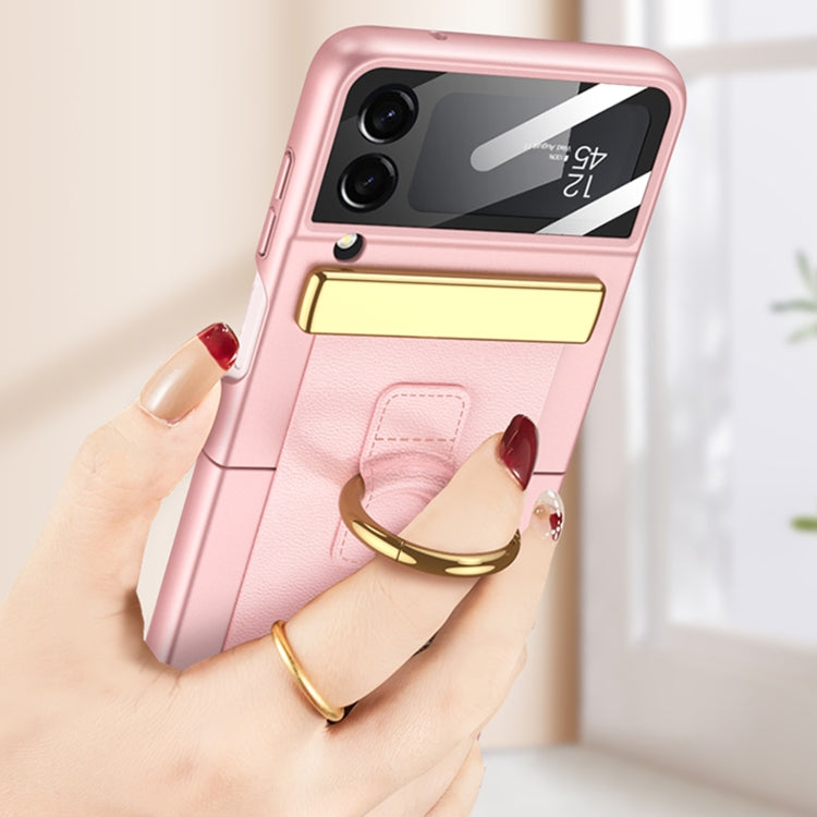 For Samsung Galaxy Z Flip4 GKK Ultrathin Shockproof Phone Case with Ring Holder / Wrist Strap(Pink) - free shipping - PMC TechLife - Order now!