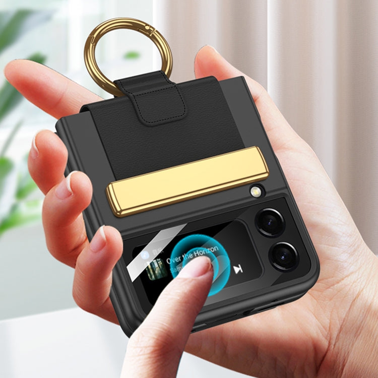 For Samsung Galaxy Z Flip4 GKK Ultrathin Shockproof Phone Case with Ring Holder / Wrist Strap(Purple) - free shipping - PMC TechLife - Order now!