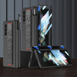 For Samsung Galaxy Z Fold3 5G GKK Magnetic Fold Hinge Shockproof Phone Case with Wrist Strap(Carbon Fibre) - Galaxy Phone Cases by GKK | Online Shopping South Africa | PMC TechLife | Buy Now Pay Later Mobicred