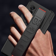 For Samsung Galaxy Z Fold3 5G GKK Magnetic Fold Hinge Shockproof Phone Case with Wrist Strap(Black)