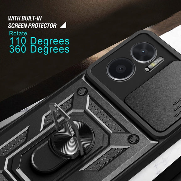 For Xiaomi Redmi 10 5G Sliding Camera Design TPU + PC Phone Case(Black)