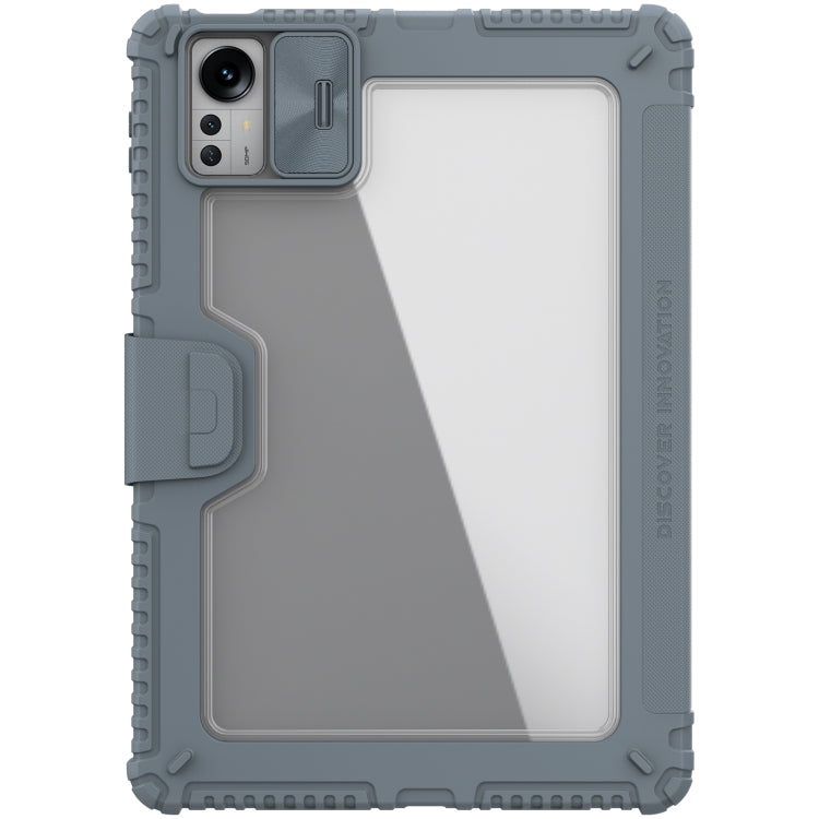 For Xiaomi Pad 5 Pro 12.4 inch  NILLKIN Bumper Pro Leather Tablet Case with Pen Slot & Sleep / Wake-up Function(Grey)