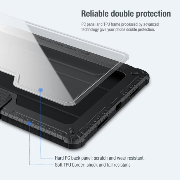 For Xiaomi Pad 5 Pro 12.4 inch  NILLKIN Bumper Pro Leather Tablet Case with Pen Slot & Sleep / Wake-up Function(Grey)