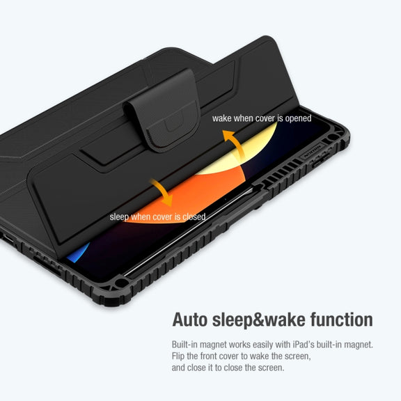 For Xiaomi Pad 5 Pro 12.4 inch  NILLKIN Bumper Pro Leather Tablet Case with Pen Slot & Sleep / Wake-up Function(Grey)