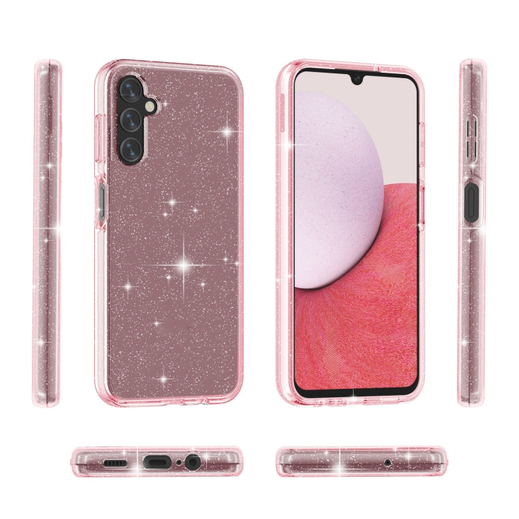 For Samsung Galaxy A14 5G / 4G Shockproof Terminator Style Glitter Powder Phone Case(Shiny Pink) - free shipping - PMC TechLife - Order now!
