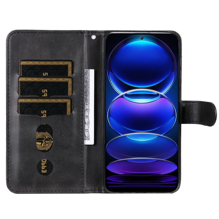 For Xiaomi Redmi Note 12 China Calf Texture Zipper Leather Phone Case(Black) - free shipping - PMC TechLife - Order now!