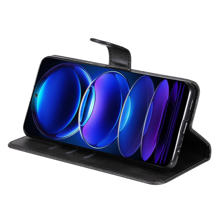 For Xiaomi Redmi Note 12 China Calf Texture Zipper Leather Phone Case(Black) - free shipping - PMC TechLife - Order now!