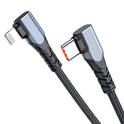 ADC-009 20W USB-C/Type-C to 8 Pin Double Elbow Data Cable, Length:0.4m