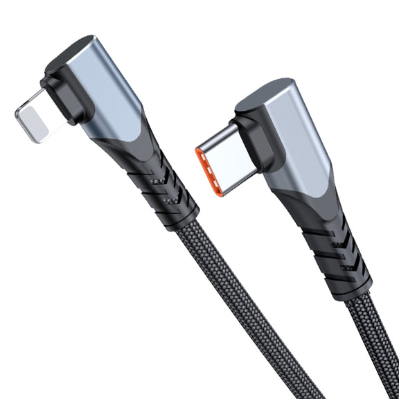 ADC-009 20W USB-C/Type-C to 8 Pin Double Elbow Data Cable, Length:0.4m