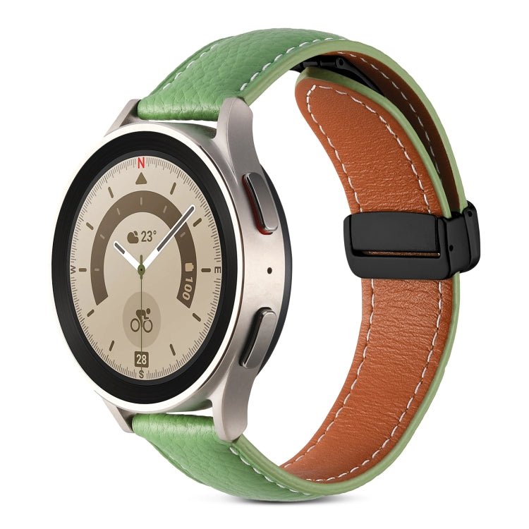 20mm Folding Buckle Genuine Leather Watch Band(Green) - free shipping - PMC TechLife - Order now!