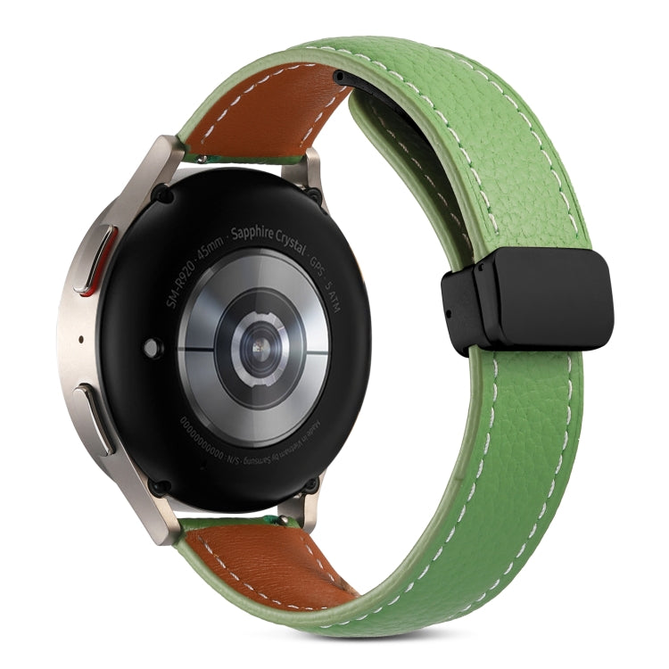 20mm Folding Buckle Genuine Leather Watch Band(Green) - free shipping - PMC TechLife - Order now!
