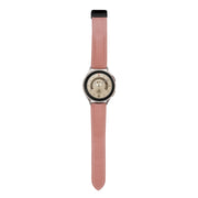 20mm Folding Buckle Genuine Leather Watch Band(Beige White)