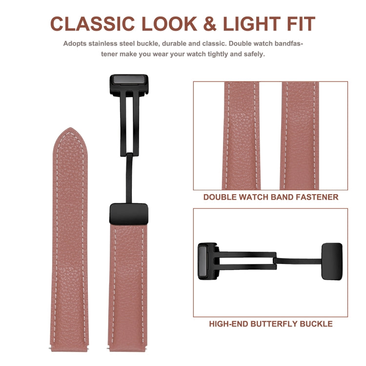 20mm Folding Buckle Genuine Leather Watch Band(Grey) - free shipping - PMC TechLife - Order now!