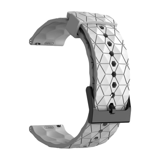 20mm Football Texture Silicone Watch Band(White)