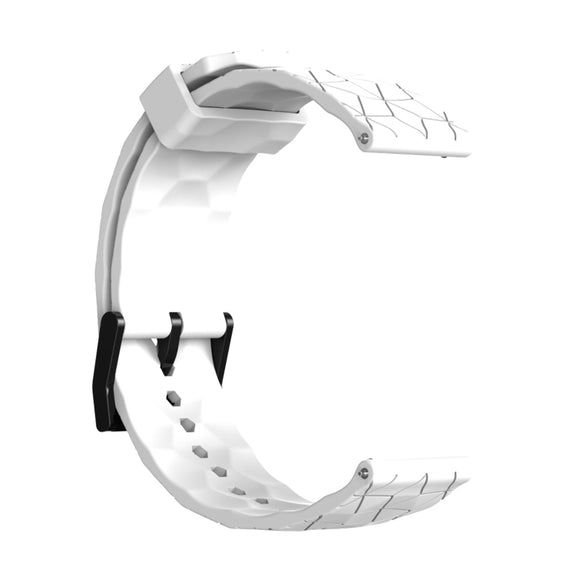 20mm Football Texture Silicone Watch Band(White)