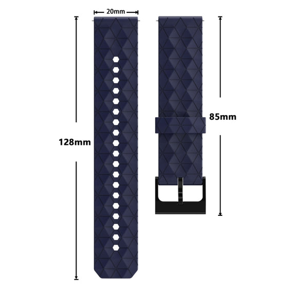 20mm Football Texture Silicone Watch Band(White)