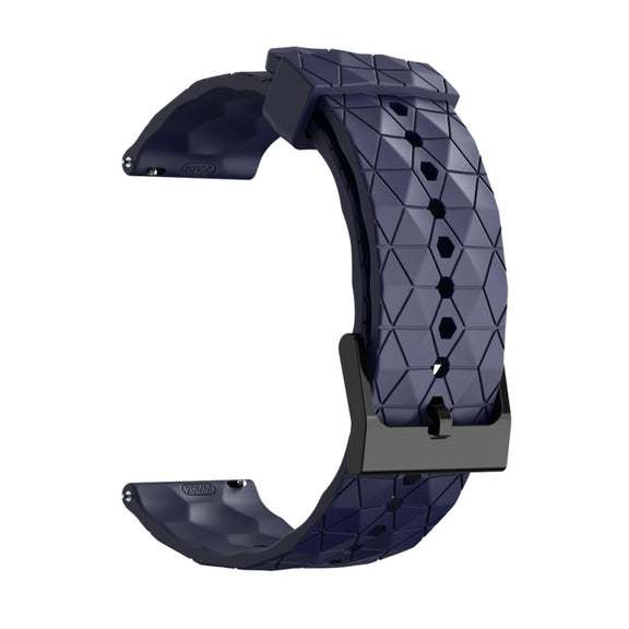 20mm Football Texture Silicone Watch Band(Navy Blue)