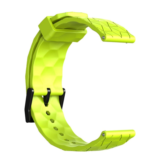 20mm Football Texture Silicone Watch Band(Lime Green)