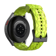 20mm Football Texture Silicone Watch Band(Lime Green)