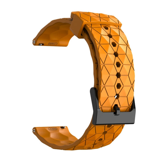 22mm Football Texture Silicone Watch Band(Amber Yellow)