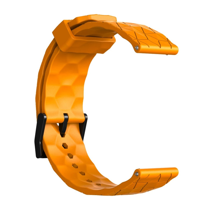 22mm Football Texture Silicone Watch Band(Amber Yellow)