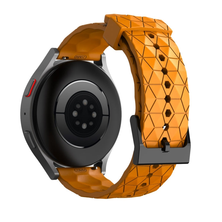 22mm Football Texture Silicone Watch Band(Amber Yellow)