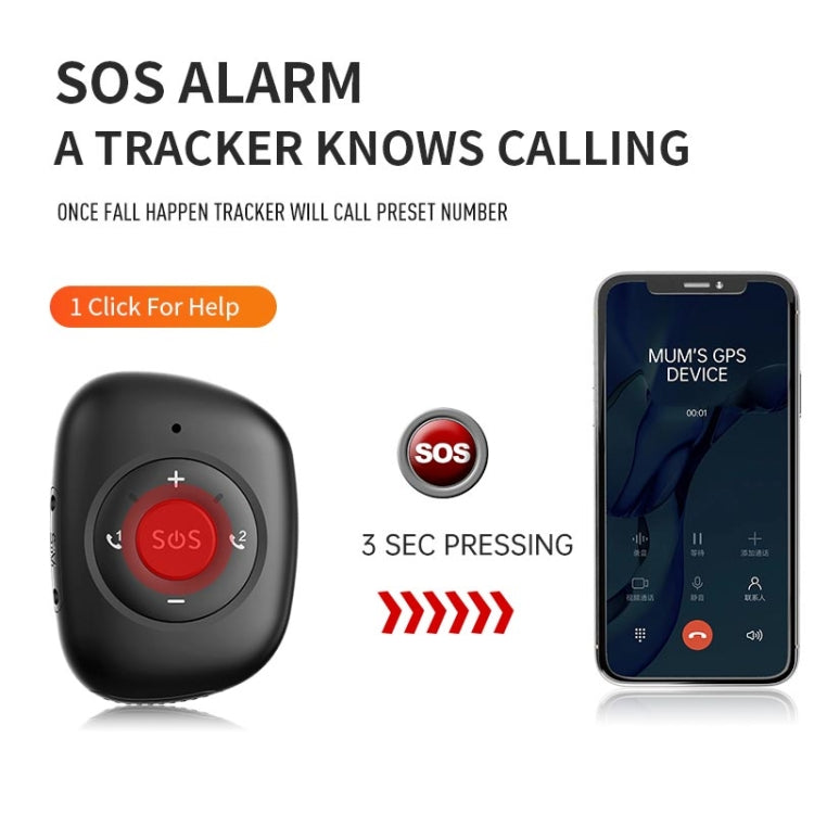 RF-V50 IP67 Waterproof 4G LTE 3G 2G GSM Elderly SOS Button Emergency Alarm GPS Tracker(Black) - Personal Tracker by PMC Jewellery | Online Shopping South Africa | PMC Jewellery | Buy Now Pay Later Mobicred