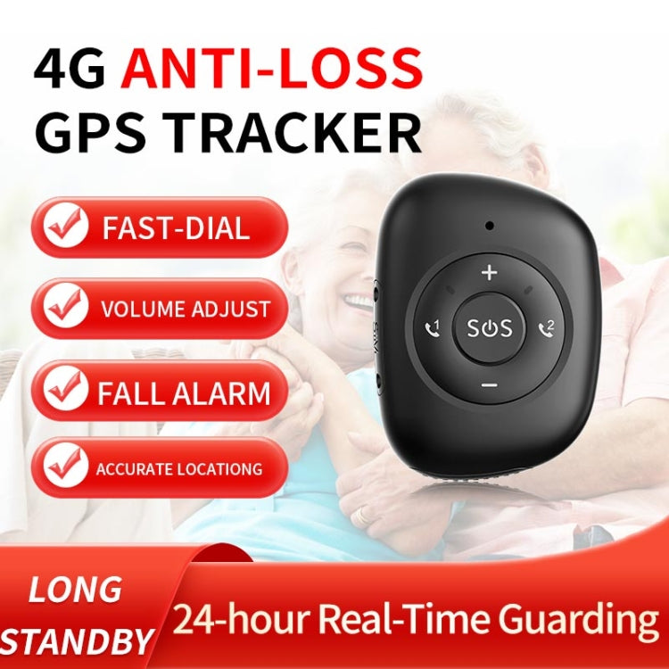 RF-V50 IP67 Water-resistant 4G LTE 3G 2G GSM Elderly SOS Button Emergency Alarm GPS Tracker(Black)