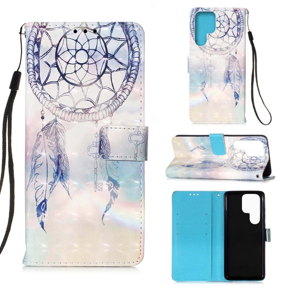 For Samsung Galaxy S23 Ultra 5G 3D Painting Horizontal Flip Leather Phone Case(Dream Wind Chimes)