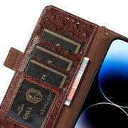 For Xiaomi 12T / 12T Pro / Redmi K50 Ultra Ostrich Pattern Genuine Leather RFID Phone Case(Coffee)