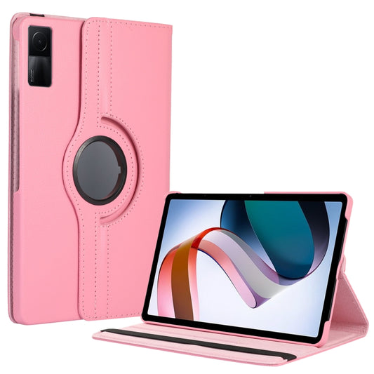 For Xiaomi Redmi Pad 10.61 360 Degree Rotation Litchi Texture Leather Tablet Case(Pink) - free shipping - PMC Jewellery - Order now!