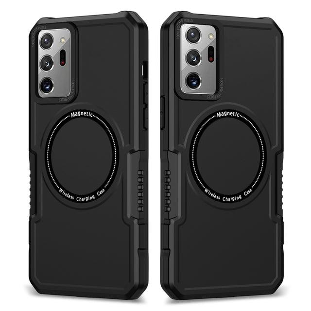 For Samsung Galaxy Note20 Ultra MagSafe Shockproof Armor Phone Case(Black)