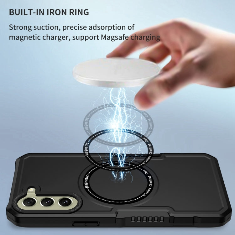 For Samsung Galaxy S21 FE 5G MagSafe Shockproof Armor Phone Case(Black) - Galaxy Phone Cases by PMC TechLife | Online Shopping South Africa | PMC TechLife | Buy Now Pay Later Mobicred