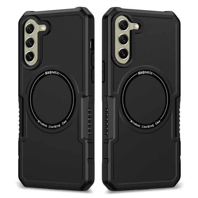 For Samsung Galaxy S21 FE 5G MagSafe Shockproof Armor Phone Case(Black)
