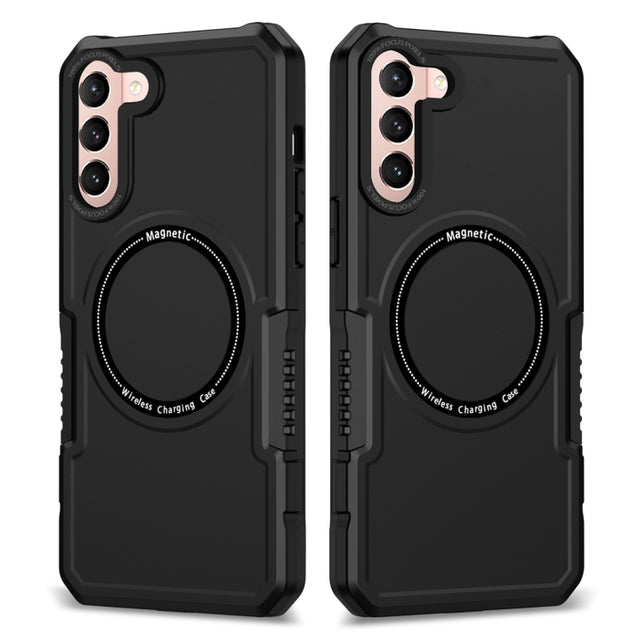 For Samsung Galaxy S22+ 5G MagSafe Shockproof Armor Phone Case(Black)