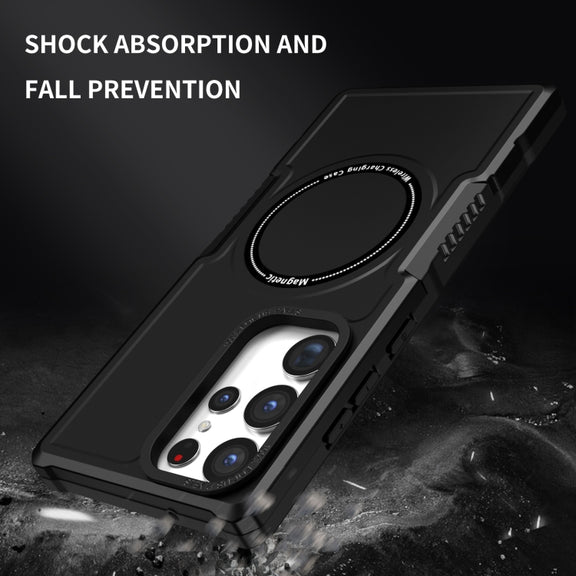 For Samsung Galaxy S23 Ultra 5G MagSafe Shockproof Armor Phone Case(Black)