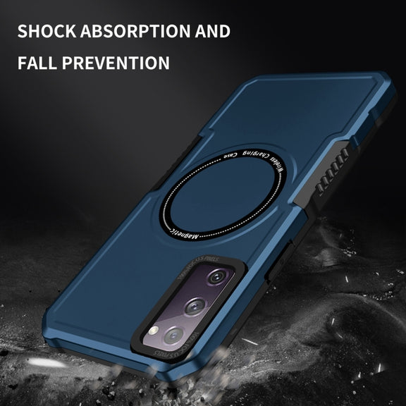 For Samsung Galaxy S20 FE MagSafe Shockproof Armor Phone Case(Dark Blue)