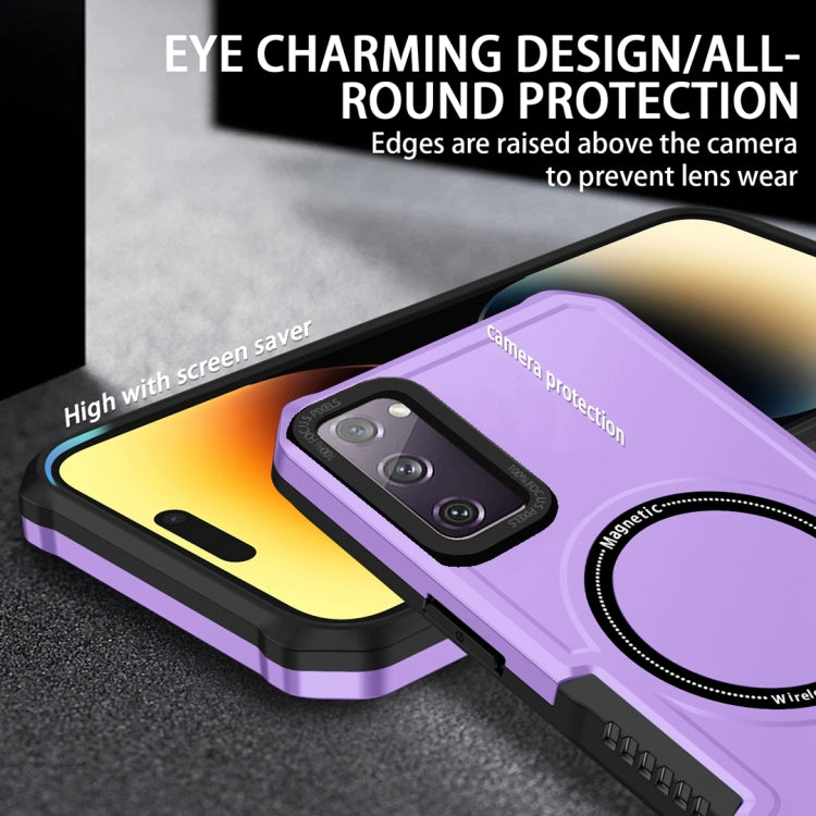 For Samsung Galaxy S20 FE MagSafe Shockproof Armor Phone Case(Purple) - Galaxy S20 FE Cases by PMC TechLife | Online Shopping South Africa | PMC TechLife