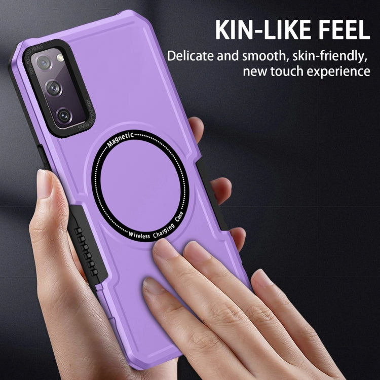 For Samsung Galaxy S20 FE MagSafe Shockproof Armor Phone Case(Purple) - Galaxy S20 FE Cases by PMC TechLife | Online Shopping South Africa | PMC TechLife
