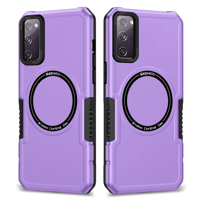 For Samsung Galaxy S20 FE MagSafe Shockproof Armor Phone Case(Purple)