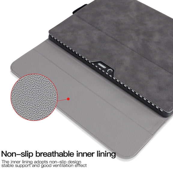 For Microsoft Surface Pro 9 / Surface Pro 10 Sheepskin All-Inclusive Shockproof Protective Case with Power Bag(Grey)