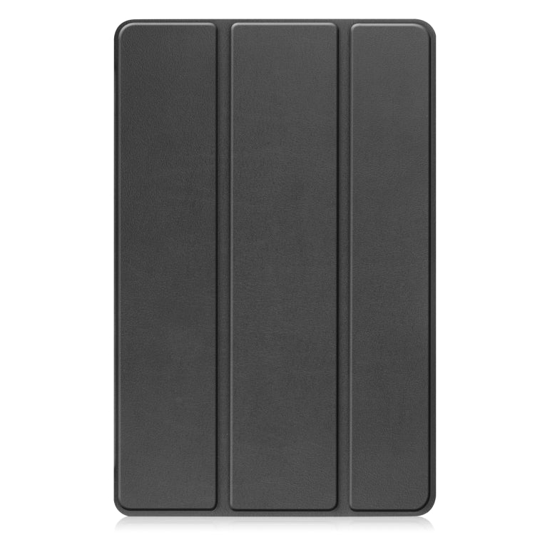 For Lenovo Tab P11 Gen 2 Custer Pure Color 3-Fold Holder Leather Smart Tablet Case(Black) - Lenovo by PMC TechLife | Online Shopping South Africa | PMC TechLife | Buy Now Pay Later Mobicred