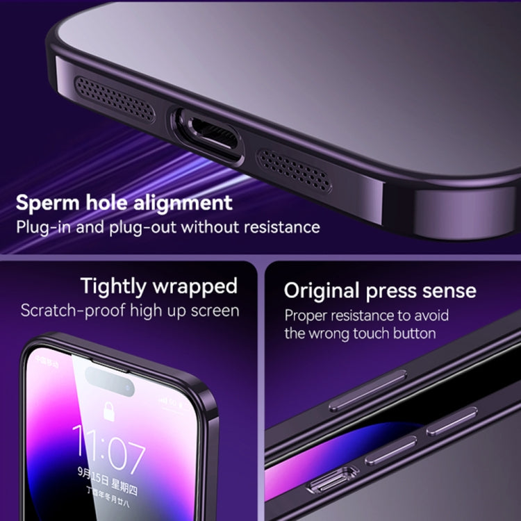 For iPhone 14 Plus SULADA Electroplating Frosted All-inclusive TPU Phone Case(Black)