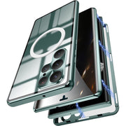 For Samsung Galaxy S22 Ultra 5G Lens Protector MagSafe Double Sided Magnetic Phone Case(Green)